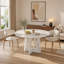 Table de salle à manger de 47,24 po pour 4 personnes - Table de ferme en panneau de fibres à densité moyenne au fini marbre blanc, capacité de 300 lb, facile à assembler pour la cuisine / salle à manger - Table moderne épicée