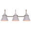 Salem 3-Light Dimmable Grey/Brass Vanity Light