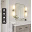 Luminaires de salle de bain en nickel brossé, 2 lumières de meuble-lavabo avec abat-jour en verre blanc, appliques murales modernes, ampoules E26 T10 (exclues)