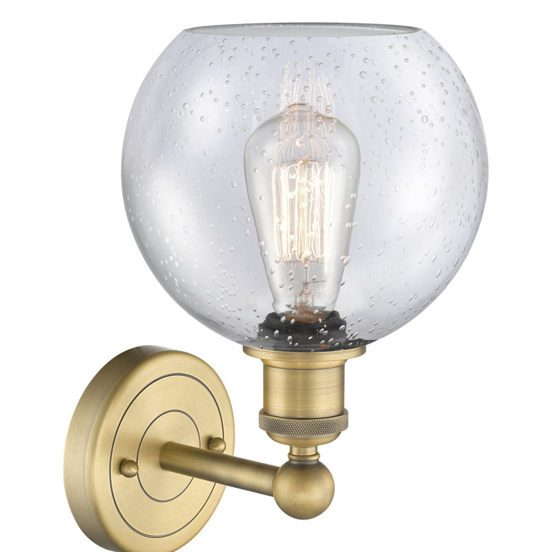 Ellington Steel Armed Sconce, Brushed Brass, Seedy