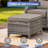 Anner 7-Piece Outdoor Wicker Patio Conversation Set With Rectangle Fire Pit Table, Swivel Gliders And Ottomans-170273879-170273867-170273869