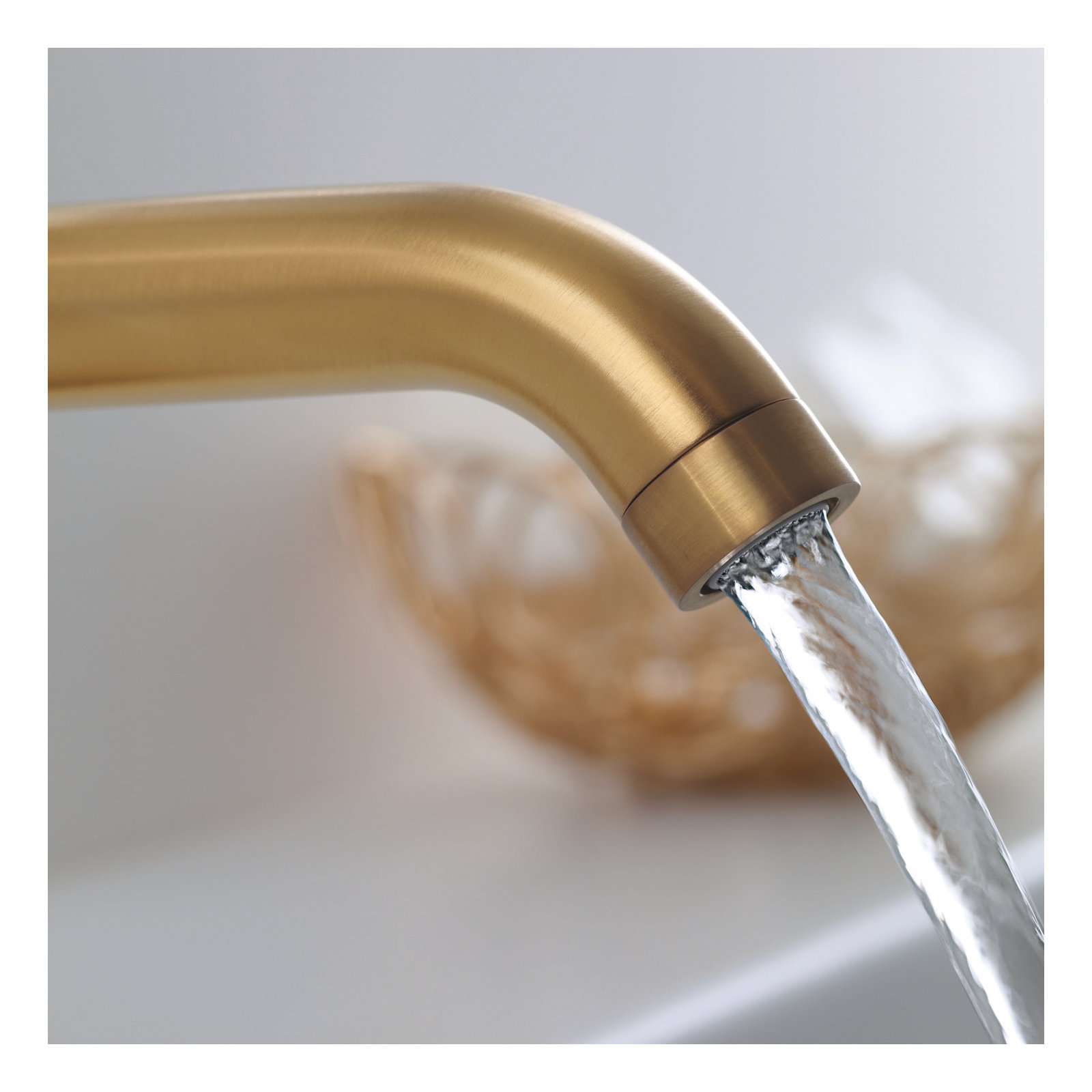 Purist Widespread Bathroom Faucet with Drain Assembly, Vibrant Moderne Brushed Gold