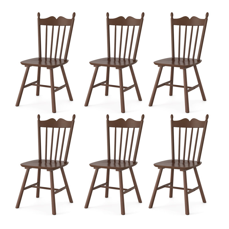 Daisy Solid Wood Side Chairs(Set Of 6), Brown