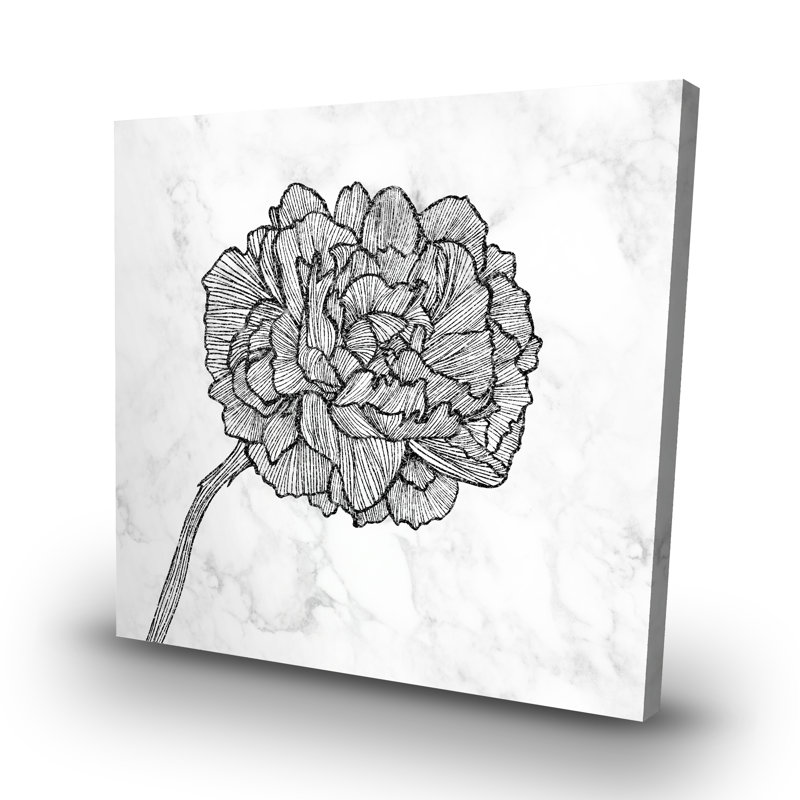 Bright peony - 32"x32" art on canvas