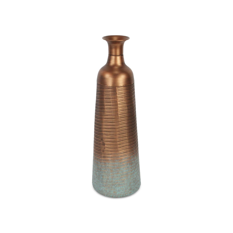 Farnaz Handmade Metal Floor Vase, 23.75" H x 7.5" W x 7.5" D