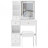 29.2" Small Size Left Drawer Desktop Vanity Table   Cushioned Stool, Large Sliding, Touch Control, Tri-Color Switching, Brightness Adjust LED Mirror, High Capacity Storage, Suitable For Small Space