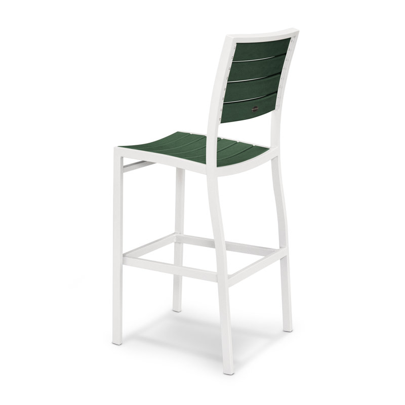 Chaise d'appoint de bar POLYWOOD Euro, Vert, Blanc