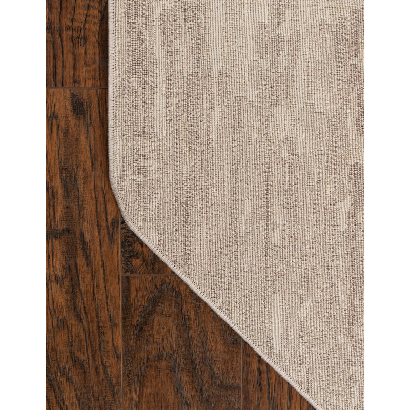 Tapis contemporain brun clair Araceli, Octogone 7 pi