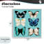 Six différents papillons sur fond turquoise, estampe numérique, design par Metka Hiti-1428303647-1428303645