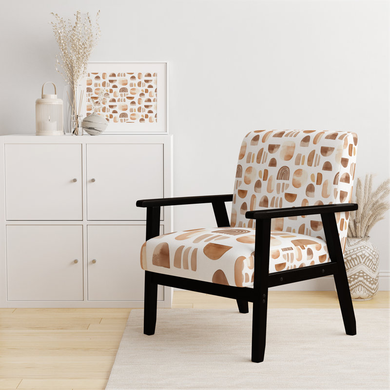 Chaise d'appoint géométrique - Fauteuil Cocoa Shapes, Accoudoirs carrés noirs