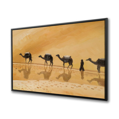 Marcher dans le désert - décor de toile encadrée