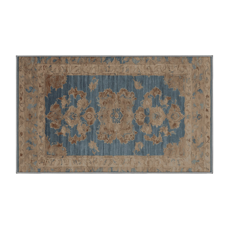 Tapis gris lavable à la machine GSIX03587, Rectangle 7 pi x 9 pi