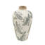Vase d'appoint en céramique 6,7 x 6,7 x 11,5 po avec motif floral gris-1789451063