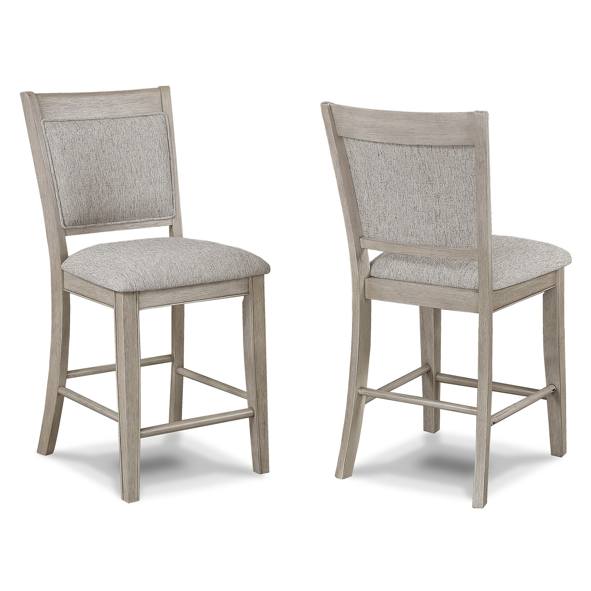 Glison Beige Fabric & Walnut Counter Height Chair (1Pc)