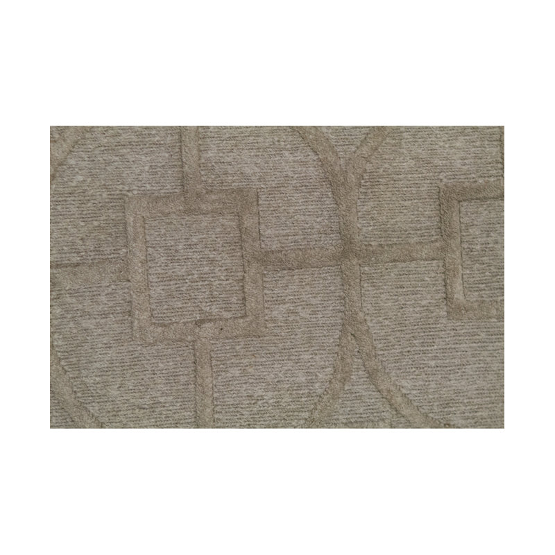 Cotton Geometric Area Rug in Beige