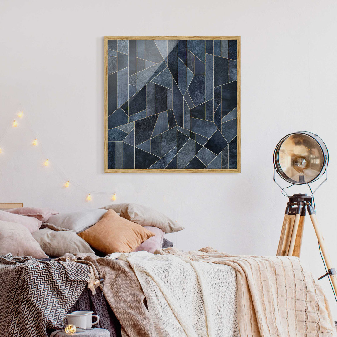 Gerahmtes Poster Blue Geometry