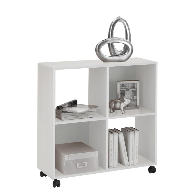 78cm H x 72cm W Solid Wood Cube Bookcase, White
