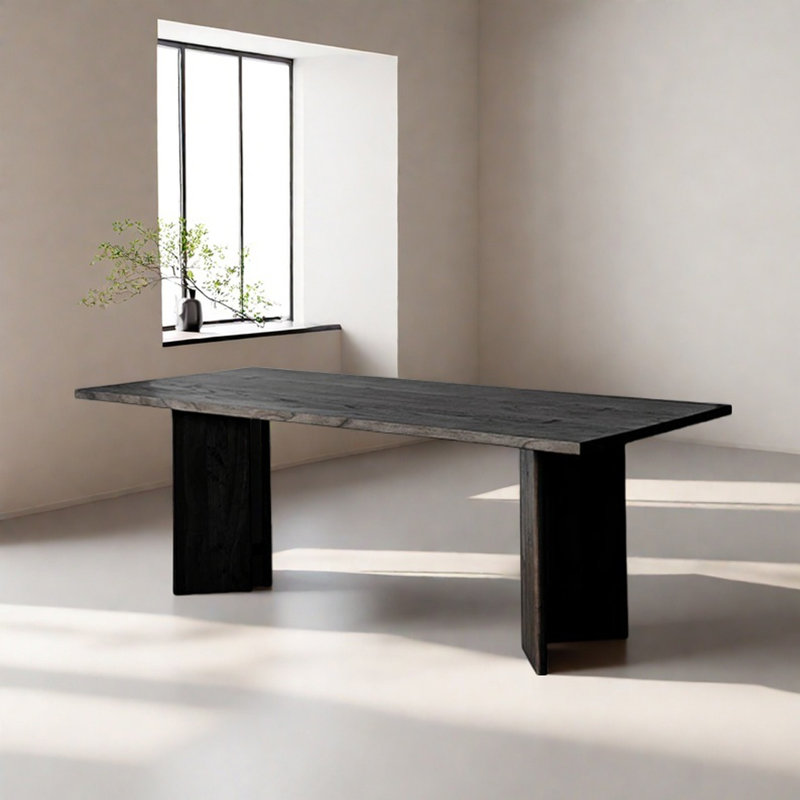 Vintage elm dining table, 29.52"H x 55.11"L x 33.46"W