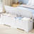 59" Storage Chest, Storage Bench Trunk with 2 Hinges, Wooden Box, Lift-Top Chest Organizer, Shoe Bench for Entryway, Bedroom, Living Room, White-282764360