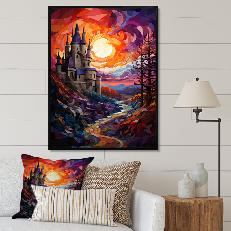 Château de châteaux des nuages I sur toile, H 20 po x l 12 po x P 1 po, Cadre flottant noir