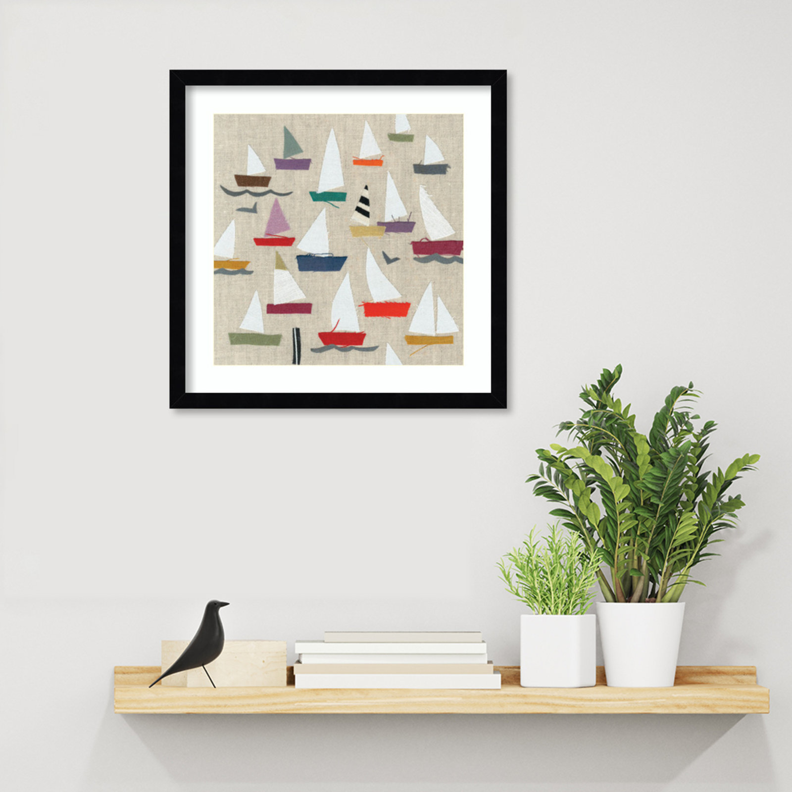 Montier Plain Sailing Framed on Paper by Jenny Frean Print, Black, 17" H x 17" W x 1" D