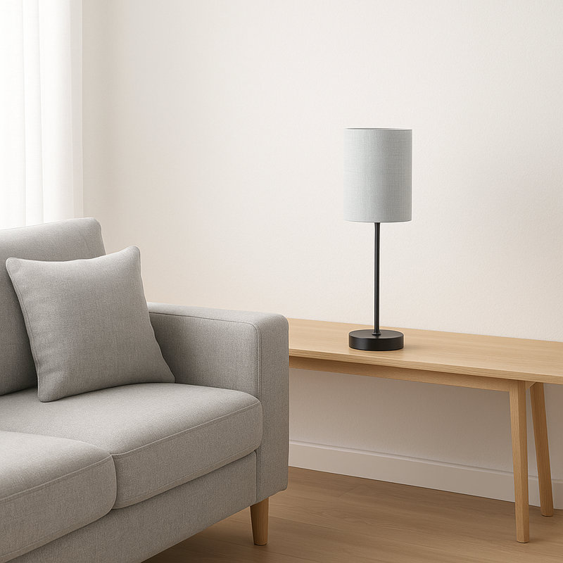 Metal Table Lamp, Light Grey