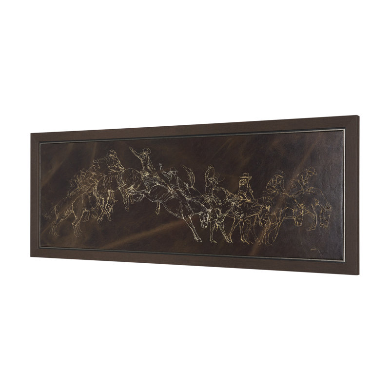 Ride 'Em Cowboy By Mercana Studio A Hand Embellished Textured Framed Canvas