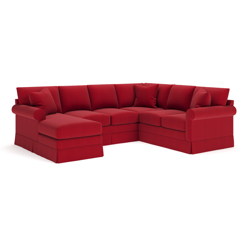 Friedman Upholstered U-Shaped Sectional, Bayou Flame Canvas, Left Hand Facing