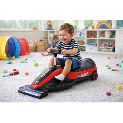 12v7ah Ride On Go Kart avec fonction d'aspirateur, voiture électrique avec boîte à poussière détachable