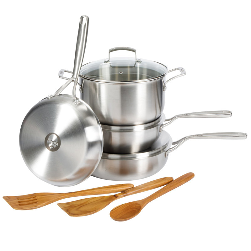 Batterie de cuisine professionnelle 3 pièces Babish, Argent argent