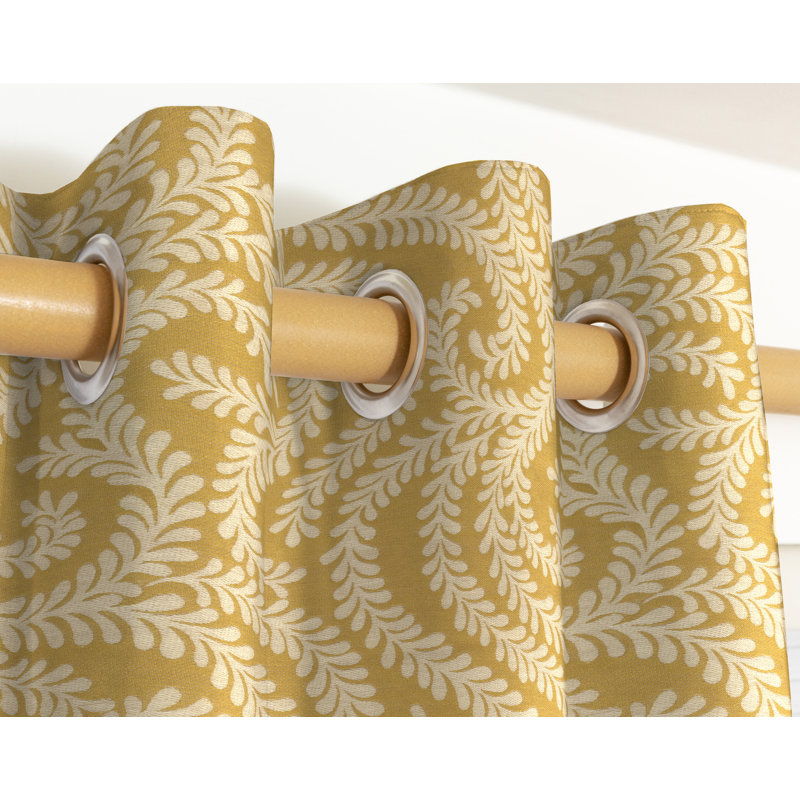 Holoman Blackout Curtain Pair, Width 167 x Drop 228cm, Ochre Yellow