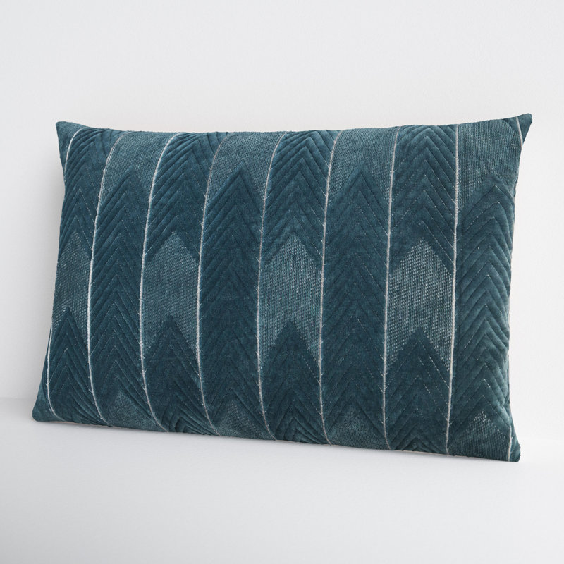 Coussin Ryans, Bleu, Polyester/ Bourre en polyester, Rectangle 13" H x 21" W