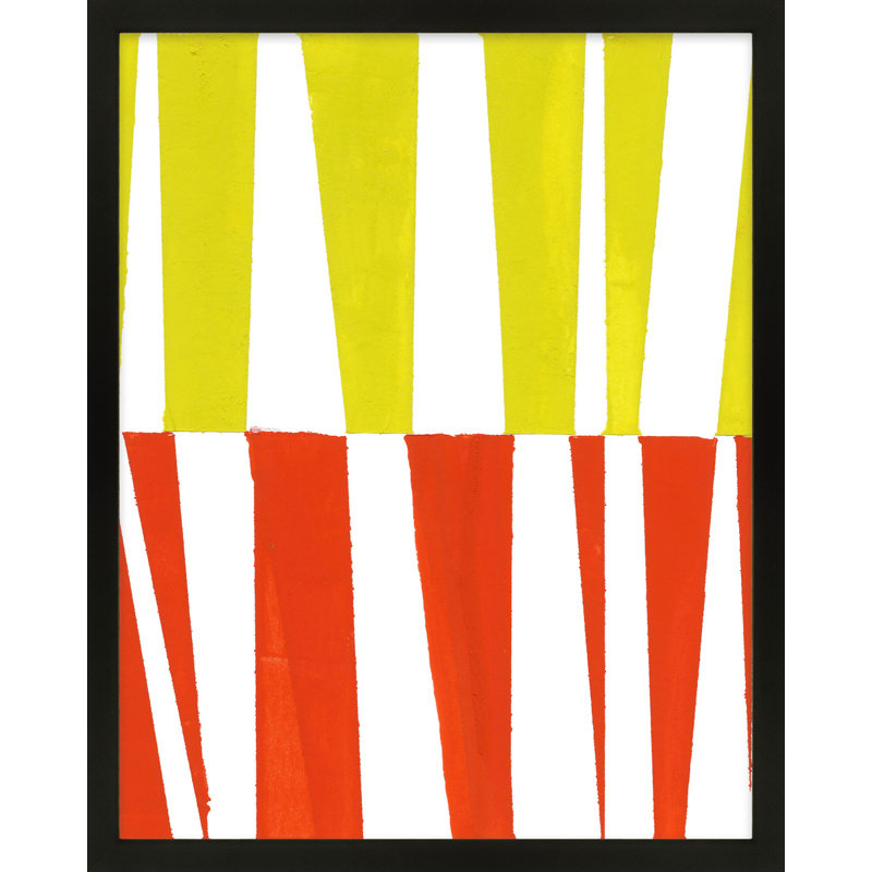 Interaction 2 Painting by Andrea Stokes, Black Framed, 20" H x 16" W