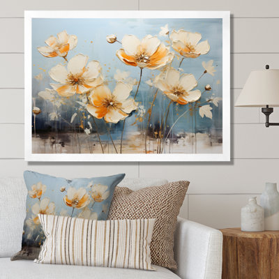«Teal Buttercups Romantic Impression», reproduction sur toile