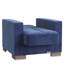 Fauteuil convertible avec rangement, microfibre bleue - pratique et chic