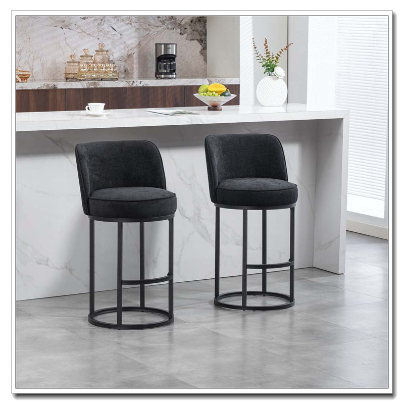 Counter Height Bar Stools Set, Noir