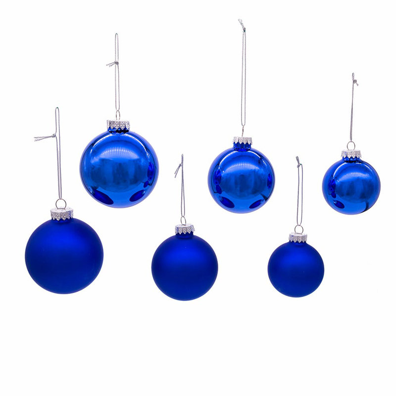 Kurt Adler 60-80MM, boules brillantes et mates, 20 pièces, Bleu mat