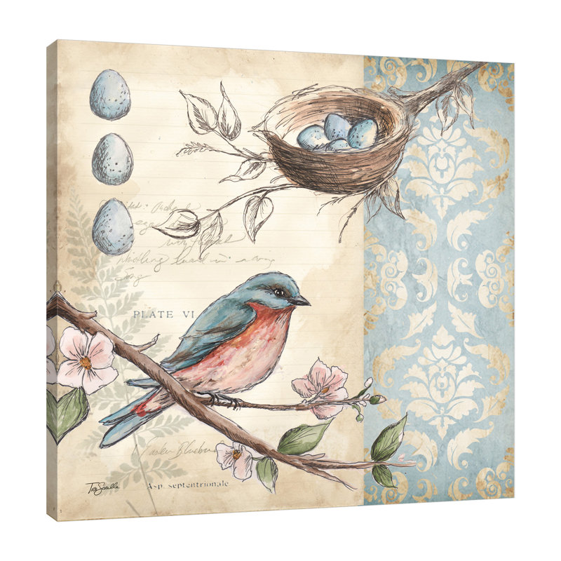 « blue oiseau sketch ii », reproduction d’impression sur toile tendue, H 48 po x l 48 po