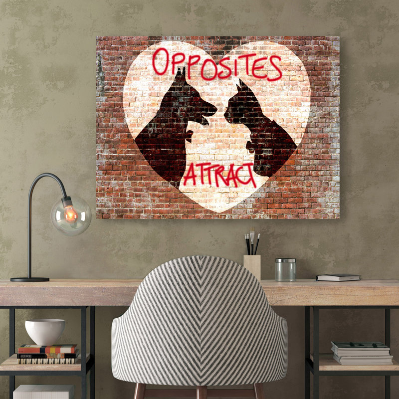 Opposites Attract by Masterfunk Collective - Wrapped Canvas Art Prints, 90cm H x 120cm W x 4cm D