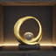 Modern Abstract Golden Circle Crystal Ball Sculpture