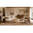 Beige Resin Wide Living Room Coffee Table with Tempered Glass Tabletop, 30" x 30" x 18"