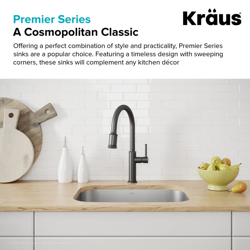 Kraus 20-inch Satin Stainless Steel Undermount Single Bowl Sink
