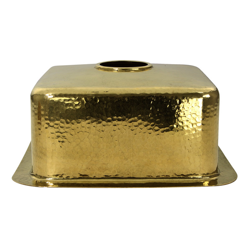 Brightwork 17" L x 17" W Dual Mount Kitchen Sink, Brass