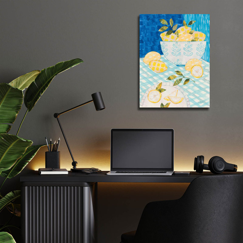  «Tablescape Lemons» par Courtney Prahl, art mural en verre acrylique, 12 po x 16 po
