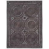 Mehndi Hand Braided Geometric Area Rug in Gray