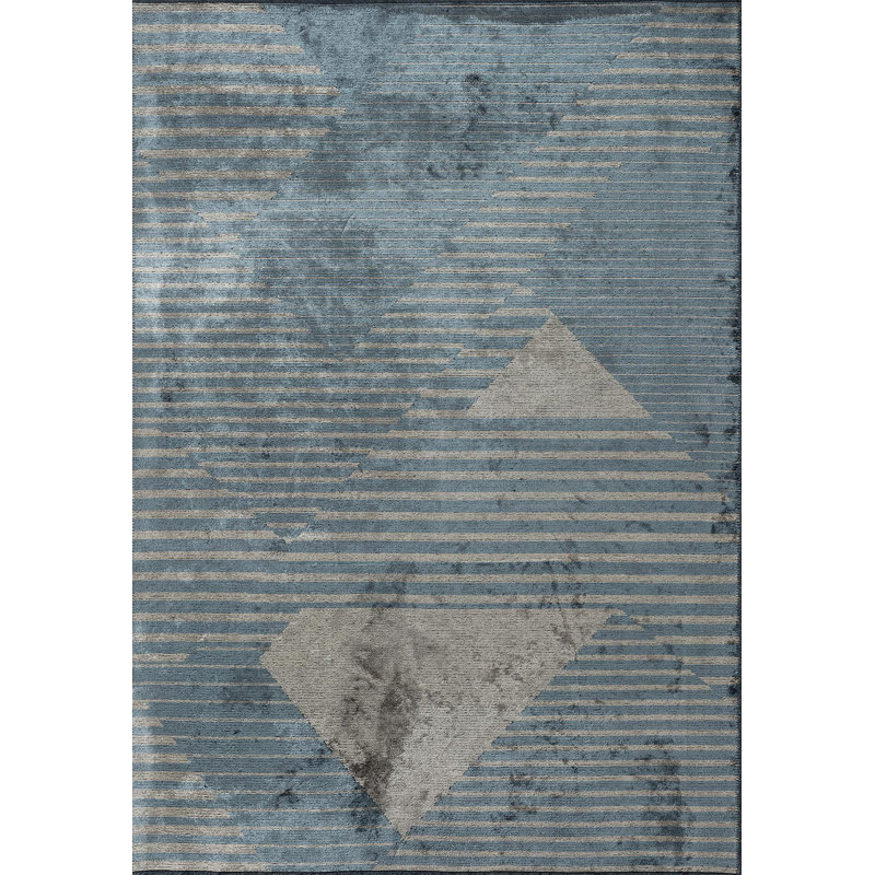 Rayures triangulaires abstraites modernistes, Rectangle 7 pi 10 po x 11 pi 2 po