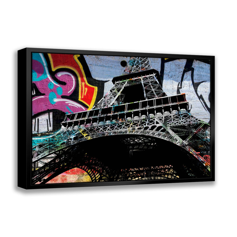 Eiffel Graffiti IV Pop Art-Giclee on Canvas with Float Frame Vertical
