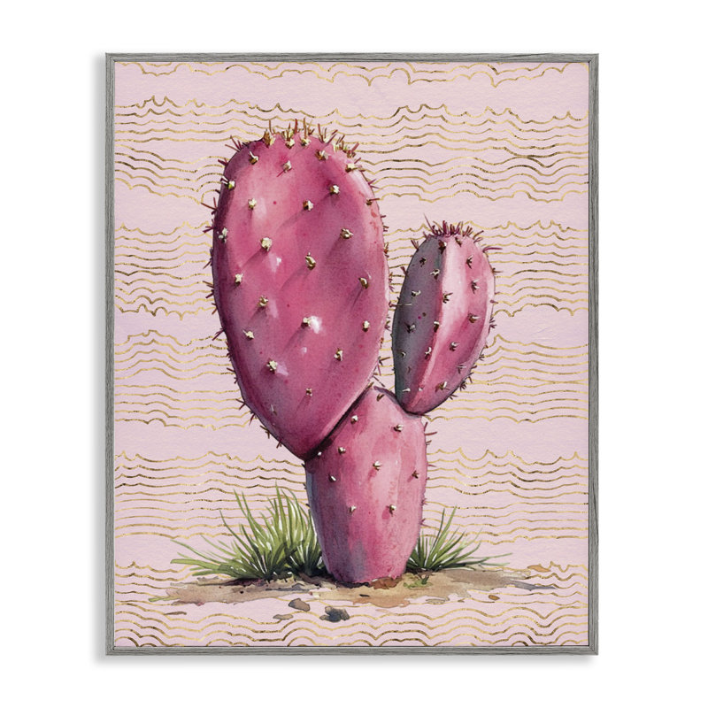  Art de giclée encadrée de figue de barbarie encadrée, H 14 po x l 11 po, Estampe numérique Farmhouse