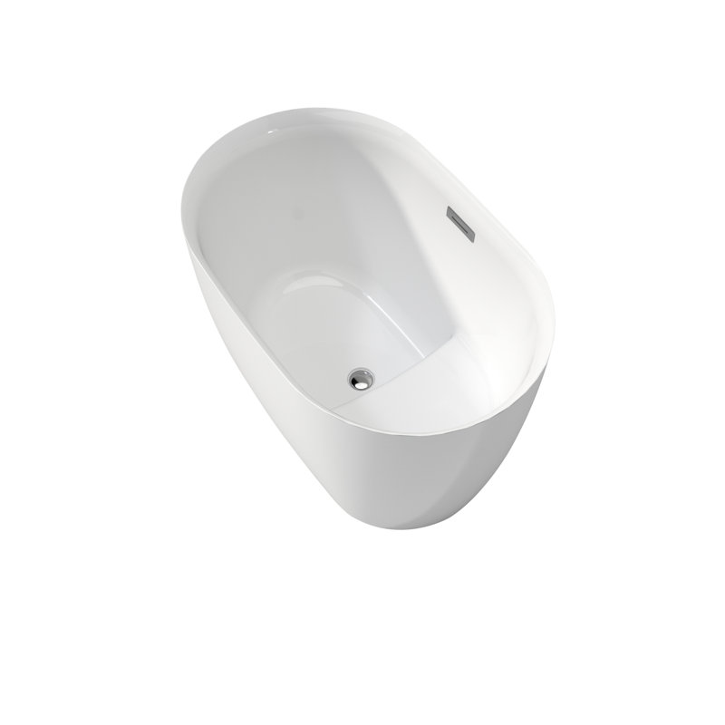 Baignoire en acrylique de 43 pouces de couleur blanche brillante, siège inclus, conception réfléchie et confortable, peu encombrant avec siège, finition blanche, ergonomique chic et luxueuse