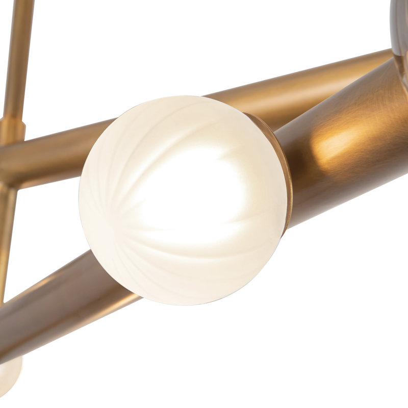 Reese 12 - Light Chandelier, Vintage Brass/Smoked Glass